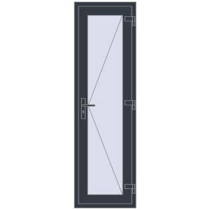 Купити Вхідні двері 600x2000 мм REHAU Euro-Design 60 ANTHRACITE_GREY_STRUKTURAL з двох сторін
