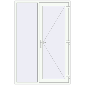Купити Вхідні двері 1400x2100 мм REHAU Brillant-Design Білий (RAL 9016) з двох сторін