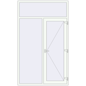Металопластикові вхідні двері 1500x2500 мм З лівою боковиною та фрамугою (комплектація: За замовчуванням). Вид зсередини Купити Вхідні двері 1500x2500 мм REHAU SYNEGO Білий (RAL 9016) з двох сторін