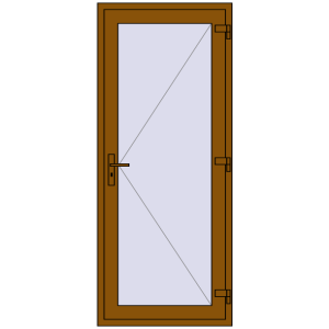 Купити Вхідні двері 850x2050 мм REHAU Euro-Design 60 GOLDEN OAK з двох сторін