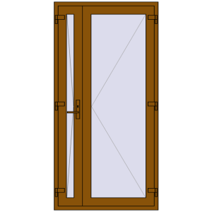 Купити Вхідні двері 1100x2200 мм REHAU SYNEGO GOLDEN OAK з двох сторін