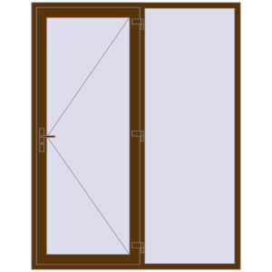 Купити Вхідні двері 1800x2300 мм REHAU SYNEGO WALNUT з двох сторін