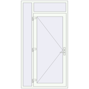 Металопластикові вхідні двері 1200x2240 мм З лівою боковиною (комплектація: Базова). Вид зсередини Купити Вхідні двері 1200x2240 мм REHAU Euro-Design 60 Білий (RAL 9016) з двох сторін