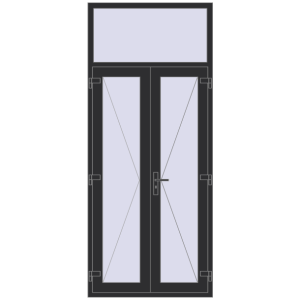 Купити Вхідні двері 1100x2600 мм REHAU Euro-Design 60 ANTHRACITE_GREY_GLATT з двох сторін