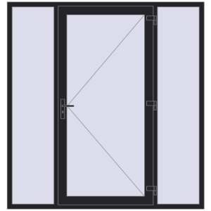 Купити Вхідні двері 2000x2100 мм REHAU Euro-Design 60 BLACK_ULTI-MATT з двох сторін