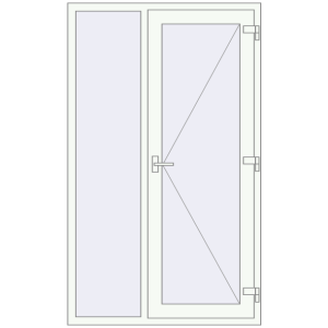 Купити Вхідні двері 1200x2000 мм REHAU Brillant-Design Білий (RAL 9016) з двох сторін