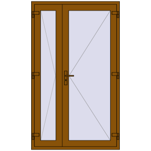 Купити Вхідні двері 1250x2100 мм REHAU Euro-Design 60 GOLDEN OAK з двох сторін