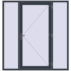 Купити Вхідні двері 2000x2100 мм REHAU Euro-Design 60 ANTHRACITE_GREY_STRUKTURAL з двох сторін