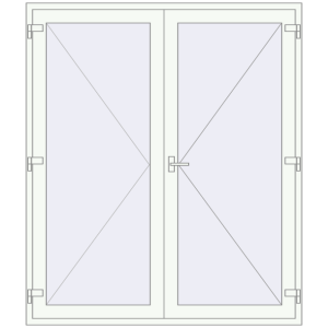 Купити Вхідні двері 1800x2100 мм REHAU Brillant-Design Білий (RAL 9016) з двох сторін