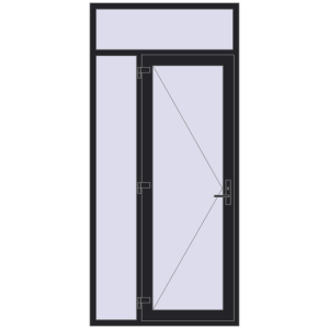 Купити Вхідні двері 1200x2600 мм REHAU Euro-Design 60 BLACK_ULTI-MATT з двох сторін