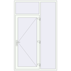 Металопластикові вхідні двері 1500x2440 мм З правою боковиною та фрамугою (комплектація: Оптимальна). Вид зсередини Купити Вхідні двері 1500x2440 мм REHAU Brillant-Design Білий (RAL 9016) з двох сторін