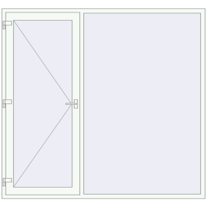 Купити Вхідні двері 2300x2150 мм REHAU SYNEGO Білий (RAL 9016) з двох сторін