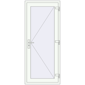 Купити Вхідні двері 800x1900 мм REHAU Brillant-Design Білий (RAL 9016) з двох сторін