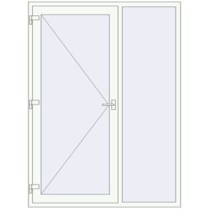 Купити Вхідні двері 1560x2100 мм REHAU Brillant-Design Білий (RAL 9016) з двох сторін
