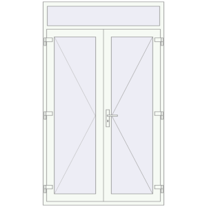 Купити Вхідні двері 1400x2350 мм REHAU Brillant-Design Білий (RAL 9016) з двох сторін