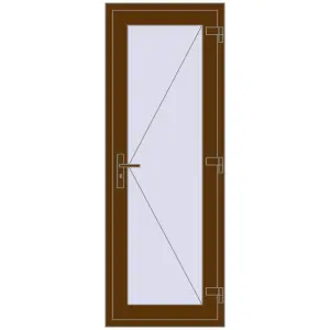 Купити Вхідні двері 700x1900 мм REHAU Euro-Design 60 WALNUT з двох сторін