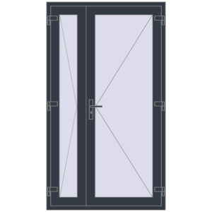 Купити Вхідні двері 1200x2100 мм REHAU Brillant-Design ANTHRACITE_GREY_STRUKTURAL ззовні