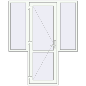 Купити Вхідні двері 1800x2200 мм REHAU Brillant-Design Білий (RAL 9016) з двох сторін