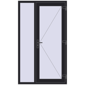 Купити Вхідні двері 1200x2050 мм REHAU Euro-Design 60 BLACK_ULTI-MATT з двох сторін