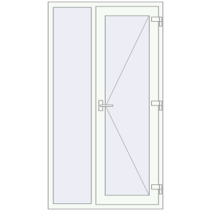 Купити Вхідні двері 1090x1960 мм REHAU Brillant-Design Білий (RAL 9016) з двох сторін