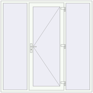 Купити Вхідні двері 2000x2000 мм REHAU Euro-Design 60 Білий (RAL 9016) з двох сторін