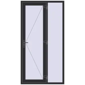 Купити Вхідні двері 1200x2300 мм REHAU SYNEGO ANTHRACITE_GREY_GLATT з двох сторін