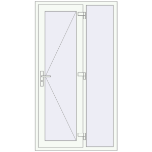 Купити Вхідні двері 1080x1960 мм REHAU Brillant-Design Білий (RAL 9016) з двох сторін