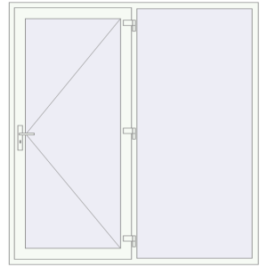 Купити Вхідні двері 2000x2100 мм REHAU Euro-Design 60 Білий (RAL 9016) з двох сторін