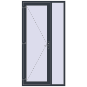 Купити Вхідні двері 1200x2350 мм REHAU SYNEGO ANTHRACITE_GREY_STRUKTURAL з двох сторін