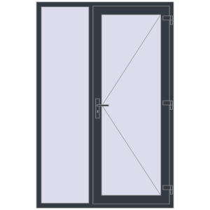Купити Вхідні двері 1400x2100 мм REHAU SYNEGO ANTHRACITE_GREY_STRUKTURAL з двох сторін