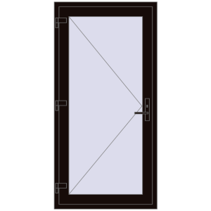 Купити Вхідні двері 920x1850 мм REHAU Euro-Design 60 BLACK_BROWN ззовні