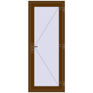 Купити Вхідні двері 800x2000 мм REHAU Euro-Design 60 WALNUT з двох сторін