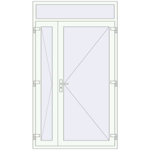 Купити Вхідні двері 1350x2350 мм REHAU Brillant-Design Білий (RAL 9016) з двох сторін