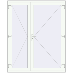 Металопластикові вхідні двері 1700x2100 мм Двостулкові (комплектація: Базова). Вид ззовні Купити Вхідні двері 1700x2100 мм REHAU SYNEGO