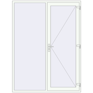 Купити Вхідні двері 1800x2400 мм REHAU SYNEGO Білий (RAL 9016) з двох сторін