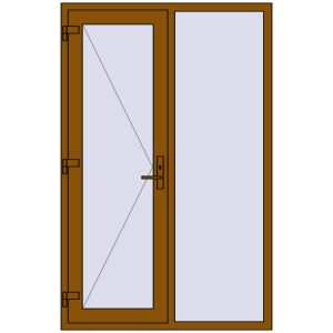 Купити Вхідні двері 1290x2000 мм REHAU SYNEGO GOLDEN OAK з двох сторін