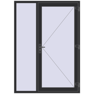 Купити Вхідні двері 1500x2100 мм REHAU Euro-Design 60 ANTHRACITE_GREY_GLATT з двох сторін