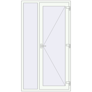 Купити Вхідні двері 1200x2200 мм REHAU Euro-Design 60 Білий (RAL 9016) з двох сторін