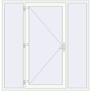 Купити Вхідні двері 2045x2105 мм REHAU Euro-Design 60 Білий (RAL 9016) з двох сторін