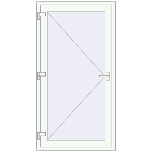 Купити Вхідні двері 1040x1880 мм REHAU Euro-Design 60 Білий (RAL 9016) з двох сторін