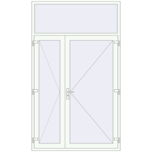 Купити Вхідні двері 1600x2700 мм REHAU Brillant-Design Білий (RAL 9016) з двох сторін