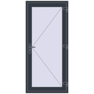 Купити Вхідні двері 900x2000 мм REHAU Euro-Design 60 ANTHRACITE_GREY_STRUKTURAL з двох сторін