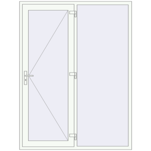Купити Вхідні двері 1650x2180 мм REHAU Brillant-Design Білий (RAL 9016) з двох сторін