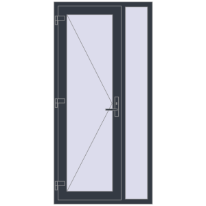 Купити Вхідні двері 1000x2050 мм REHAU Euro-Design 60 ANTHRACITE_GREY_STRUKTURAL з двох сторін