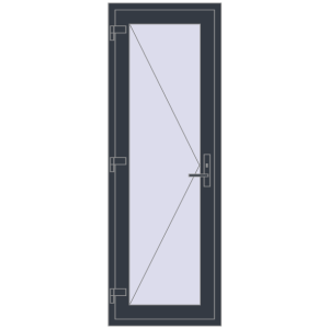 Купити Вхідні двері 700x2000 мм REHAU Euro-Design 60 ANTHRACITE_GREY_STRUKTURAL з двох сторін