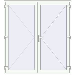 Металопластикові вхідні двері 2000x2200 мм Двостулкові (комплектація: Базова). Вид ззовні Купити Вхідні двері 2000x2200 мм REHAU Brillant-Design Білий (RAL 9016) з двох сторін