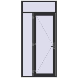 Купити Вхідні двері 1200x2600 мм REHAU Euro-Design 60 ANTHRACITE_GREY_GLATT з двох сторін