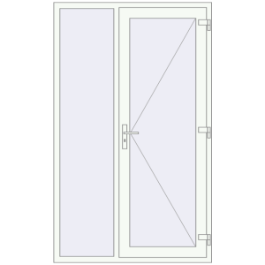 Купити Вхідні двері 1300x2140 мм REHAU Euro-Design 60 Білий (RAL 9016) з двох сторін