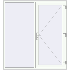 Купити Вхідні двері 1800x1950 мм REHAU Brillant-Design Білий (RAL 9016) з двох сторін