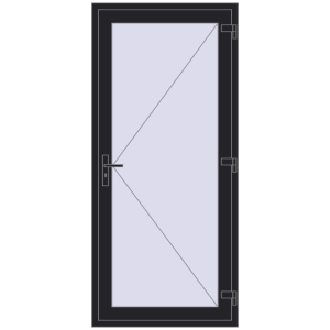Купити Вхідні двері 950x2100 мм REHAU Euro-Design 60 BLACK_ULTI-MATT з двох сторін
